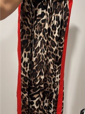 Q2 Brown and Black Leopard Print Wide-Leg Pants